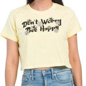 Don't Worry Bee Happy Cropped Tee